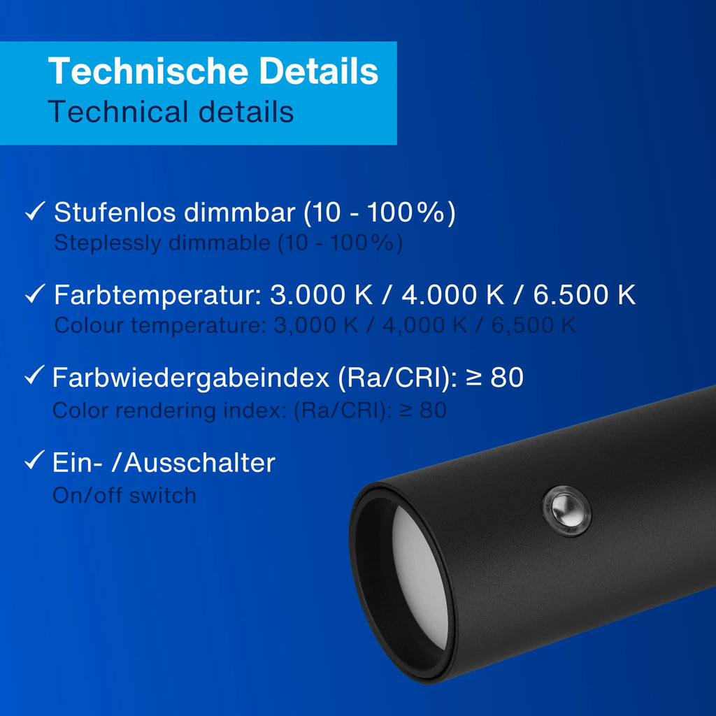 REV Pendelleuchte Akku - 130lm dimmbar 3 Farben, Timer 1-4H, höhenverstellbar durch ziehen (37-163cm) Hängeleuchte mit Fernbedienung, ideal als Hängelampe ohne Strom, schwarz