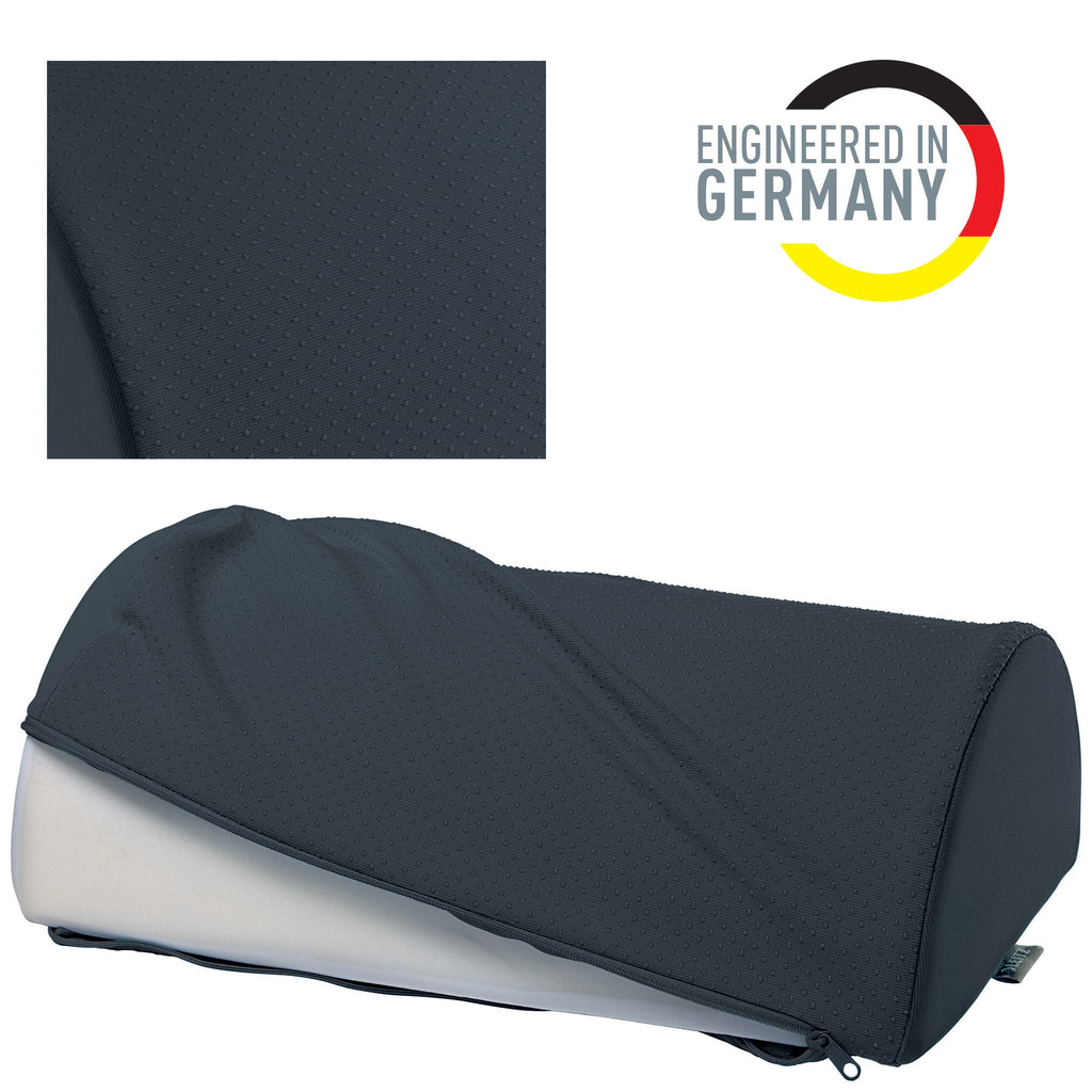 Leitz Schreibtisch-Fußstütze, verstellbare Bein- & Kniestütze, ideal im Home Office, lindert Schulter- & Rückenschmerzen, Schaumstoff mit Stoffbezug, IGR-zertifiziert, Ergo Cosy Serie, Grau, 53710089