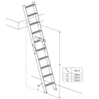 DOLLE Hochbettleiter aus Holz mit 10 Stufen Höhe bis 245 cm Breite: 40 cm inkl. Fußkappen Buche Stufen Holm Kiefer