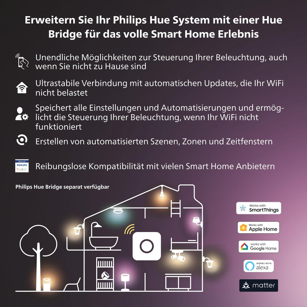 Philips Hue White & Color Ambiance E27 LED Glühbirne, 1100lm, 16 Mio. Farben, dimmbar, steuerbar via App und Stimme, kompatibel mit Amazon Alexa (Echo, Echo Dot), 1er Pack, alte Generation