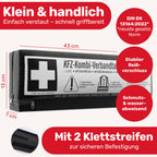 KFZ Kombitasche (3 in 1) nach aktueller Norm 2026 - Inkl. Warndreieck, Warnweste - Verbandskasten Warndreieck Set Verbandskasten Auto DIN 13164:2022 (StVO konform)