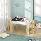 Lestarain Kindertisch mit 2 Stühlen, Kindertisch mit Stauraum, Maltisch für Kinder, Kindersitzgruppe mit wendbarer & abnembarer Tischplatte, Kindermöbel Set für Kinderzimmer Kindergärten, Weiss