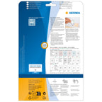 HERMA 4412 Namensetiketten ablösbar, 25 Blatt, 80 x 50 mm, 10 pro A4 Bogen, 250 Stück, selbstklebend, bedruckbar, rückstandsfrei abziehbare Acetatseide Namensaufkleber Etiketten, weiß