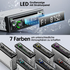 9-24V Autoradio mit CD DVD Player und Bluetooth Freisprecheinrichtung,RDS 1DIN Autoradio 7 Farben MP3 Player FM/AM Radio mit 2 USB SD/AUX/Lenkradfernbedienung