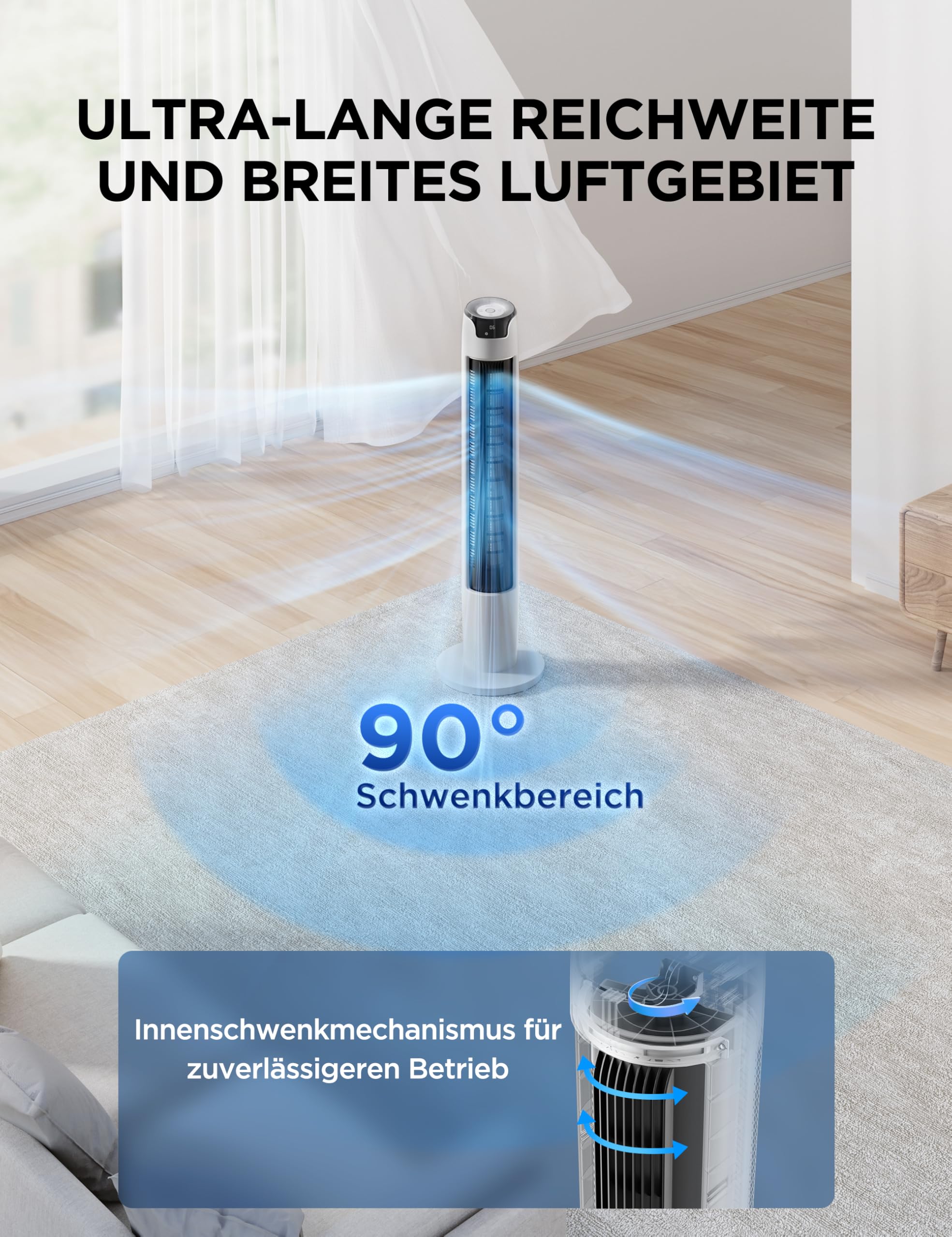 Midea FZ10-16AR Column Fan with Remote Control