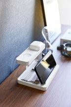 Yamazaki 1871 TOWER Smartphone & Device Charging Stand, white, Steel/ABS Resin/Silicone, 16 x 11.6 x 10 cm