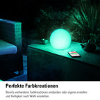 Eve Flare (Apple Home) – Tragbare smarte LED-Kugelleuchte, wasserbeständig, weißes & farbiges Licht, 90 lm, Ø 25 cm, dimmbar, keine Bridge nötig, Bluetooth & Thread, App-Steuerung