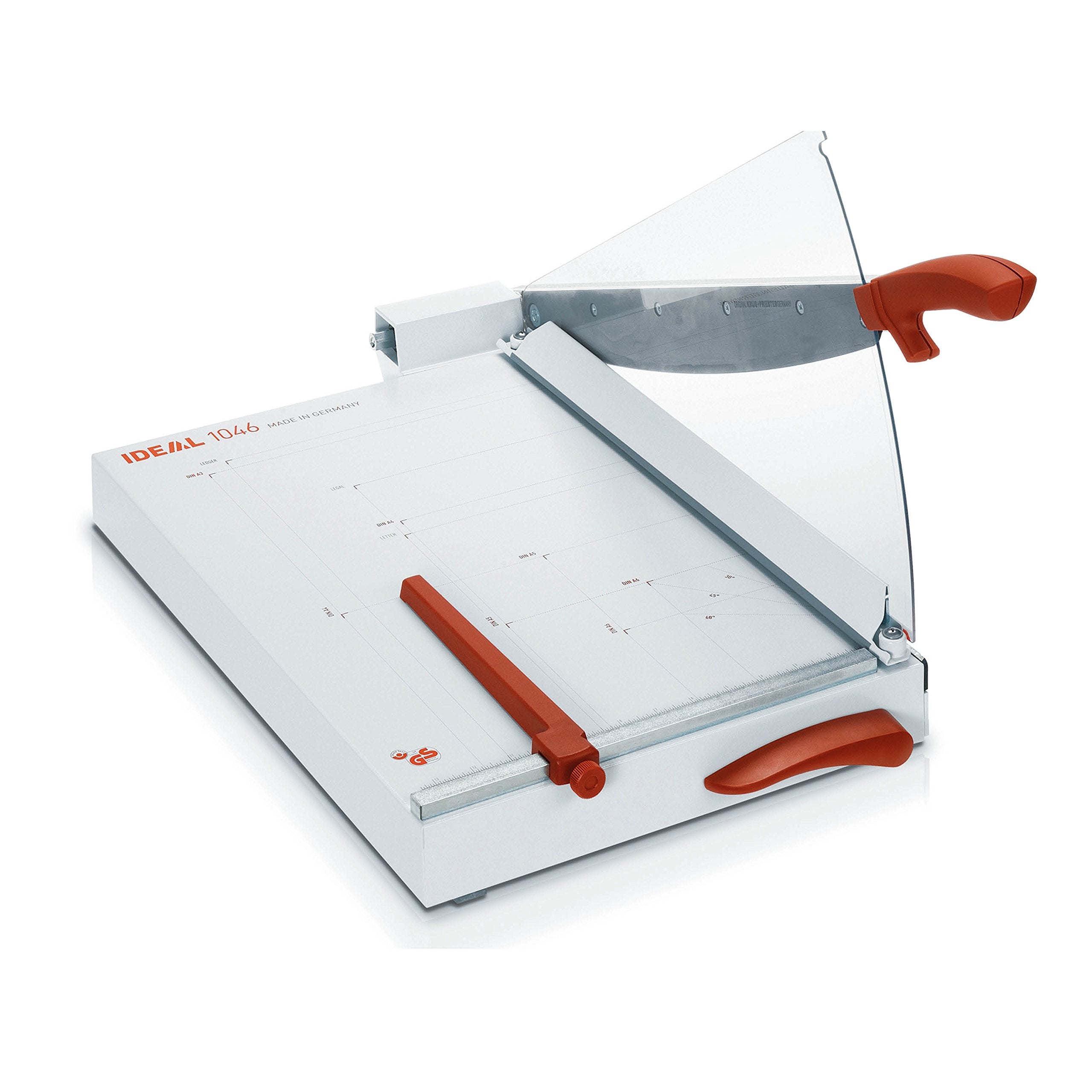 IDEAL 1046 Schneidemaschine, Hebelschneider, Papierschneider bis DIN A3, Tischgröße 356 x 510 mm, Schnittlänge 460 mm, Kapazität 30 Blatt