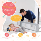 zoula kidz® faltbares Bettgitter als Rausfallschutz Bett Reise - Klappbar & Höhenverstellbar - Bettschutzgitter für Boxspringbett, Elternbett, Kinderbett - Mit Tasche & Gurt - ultrakompaktes Packmaß