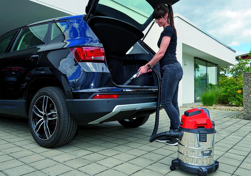 Einhell Akku-Nass-Trockensauger TC-VC 18/20 Li S-Solo Power X-Change (18 V, 20 L Edelstahlbehälter, Rollen, Zubehörhalterung, inkl. div. Filter und Düsen, ohne Akku)