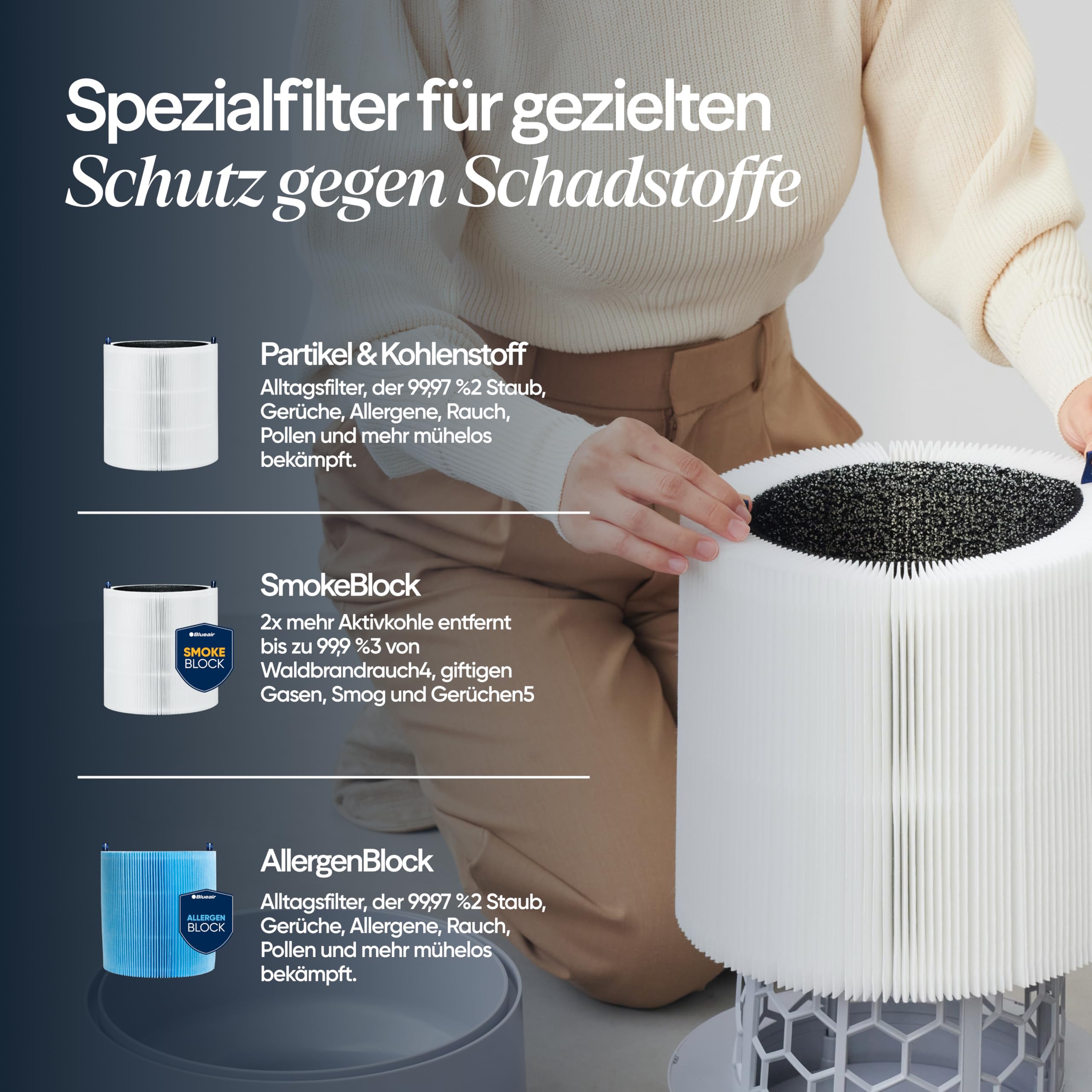 BLUEAIR Blue Pure 211i Max Luftreiniger für große Räume bis 141 m² – Smart, leise, mit HEPASilent-Technologie – entfernt Allergene, Tierhaare, Rauch, Staub und Schimmel – ideal für Zuhause & Haustiere
