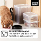 SmartStore Aufbewahrungsboxen 3er-Set 52L I Stapelbare Kunststoffbox mit Deckel I BPA-frei & lebensmittelecht I Organizer für Hauswirtschaftsraum oder Garage I durchsichtig und mit Clipverschluss