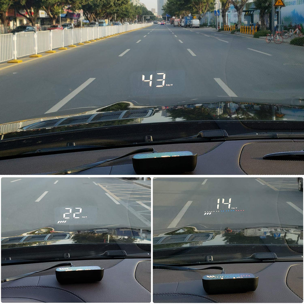 Head Up Display Auto HUD Anzeige OBD2 & HUD GPS Anzeige, iKiKin 3,5 Zoll Kopf-Display, Tachometer, Auto Tachometer, Motorgeschwindigkeit Sicherheitsalarm