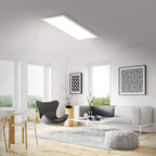 BRILONER - LED Deckenlampe ultraflach, neutralweiße Lichtfarbe, 38 Watt, 4100 Lumen, LED Deckenleuchte, Wohnzimmerlampe, Panel, Küchenlampe, Deckenbeleuchtung, 119,5x29,5x6 cm, Weiß