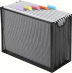 Sinboun Hängemappen Organizer Briefgröße Aktenhalter Aktenbox inklusive 5 Hängemappen – Metallnetz Magazin Buch Aufbewahrungsschränke Aktenwagen für Büro Zuhause Schule, keine Montage erforderlich