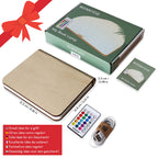 BONNYCO Buchlampe Holz mit Farbwechsel 16 Farben und Timer. LED Buchlampe Geschenk für Frauen und Männer zum Geburtstag Weihnachten. Kleine Lampe Deko Wohnzimmer Schlafzimmer Zimmer, Buch Lampe