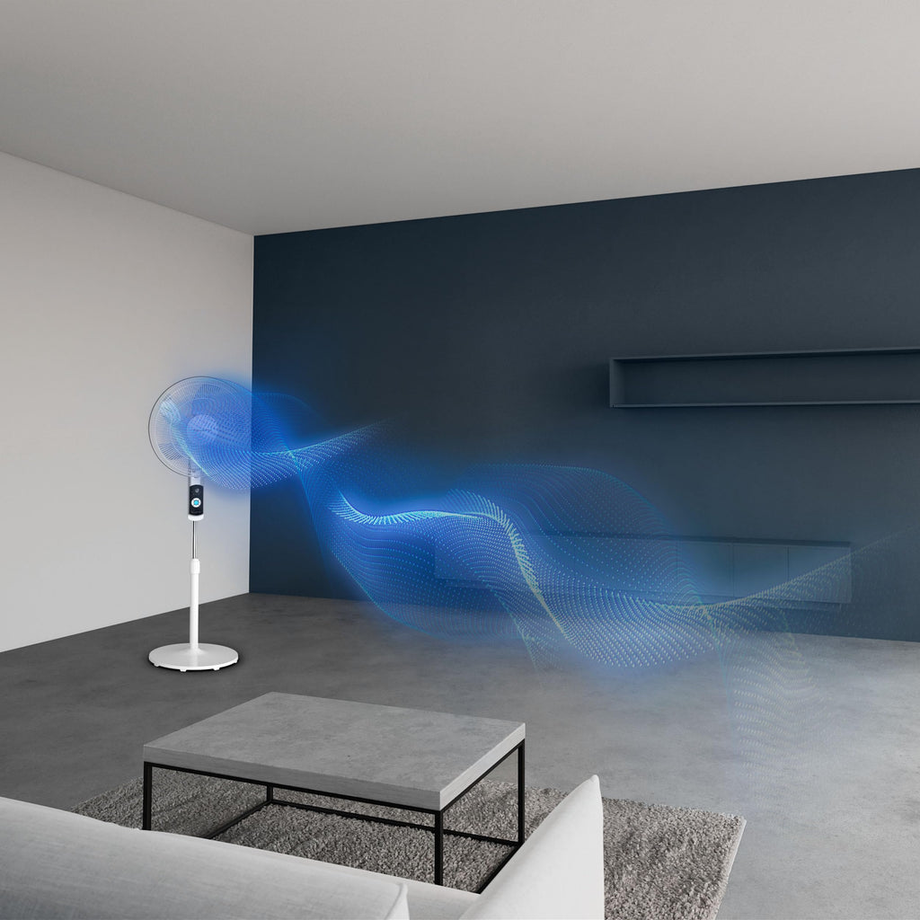 Rowenta Turbo Silence Standventilator, nur 35 dB(A) im Silent Night-Modus, energiesparend, 12 Geschwindigkeiten, digitaler LED-Bildschirm, Timer, Fernbedienung, Weiß, VU5650F0