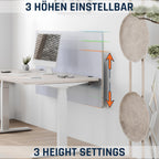 RICOO ZAP1680-G Akustik Trennwand Schreibtisch 160 x 80cm Sichtschutz Schreibtisch Trennwand Filz Pinnwand Grau Geräuschdämmung Akustik Diffusor Schallschutz Büro Tischtrennwand mit Tischklemme