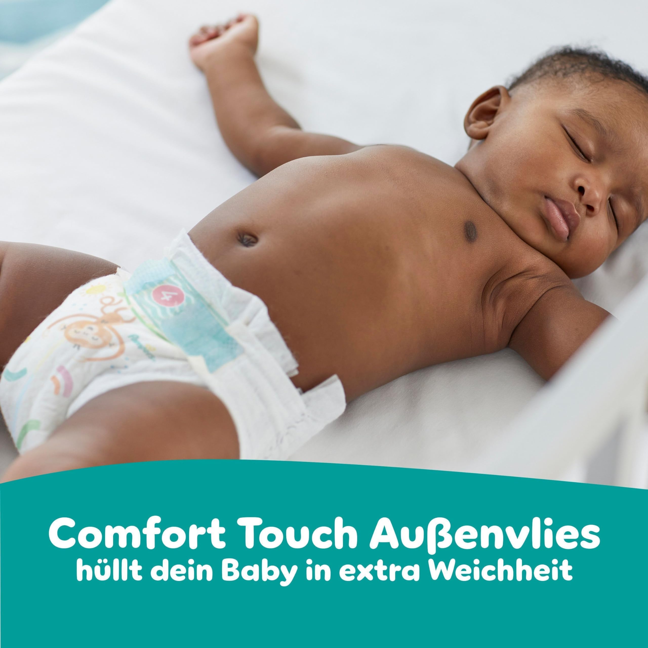 Pampers Baby-Dry Größe 4, 204 Windeln, 9kg-14kg, Bis zu 100% Auslaufschutz & Komfort die ganze Nacht