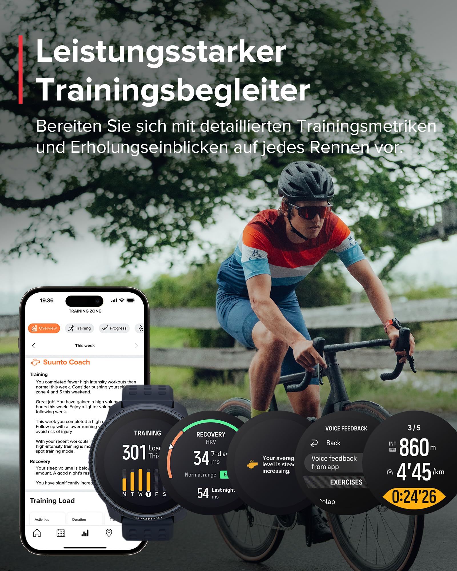 SUUNTO Race Sportuhr - Outdoor Smartwatch, 1,43" Helles AMOLED Display mit Saphirglas, Bequeme Uhrenkrone & Tasten Bedienung, Präzise Zweifrequenz GPS, Lange Akkulaufzeit, 100m Wasserdicht