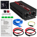 NOVOPAL 2000W/4000W Reiner Sinus Wechselrichter 12V auf 230V Spannungswandler mit 2 EU-Steckdose