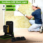 SYLSTAR Akku Baustrahler für 18-20V Akkus, 30W 3000LM Arbeitsleuchte LED Akku Lampe Kompatibel mit BOSCH Professional, Makita, DEWALT, Black&Decker, PorterCable, STANLEY und Milwaukee(nur Licht)
