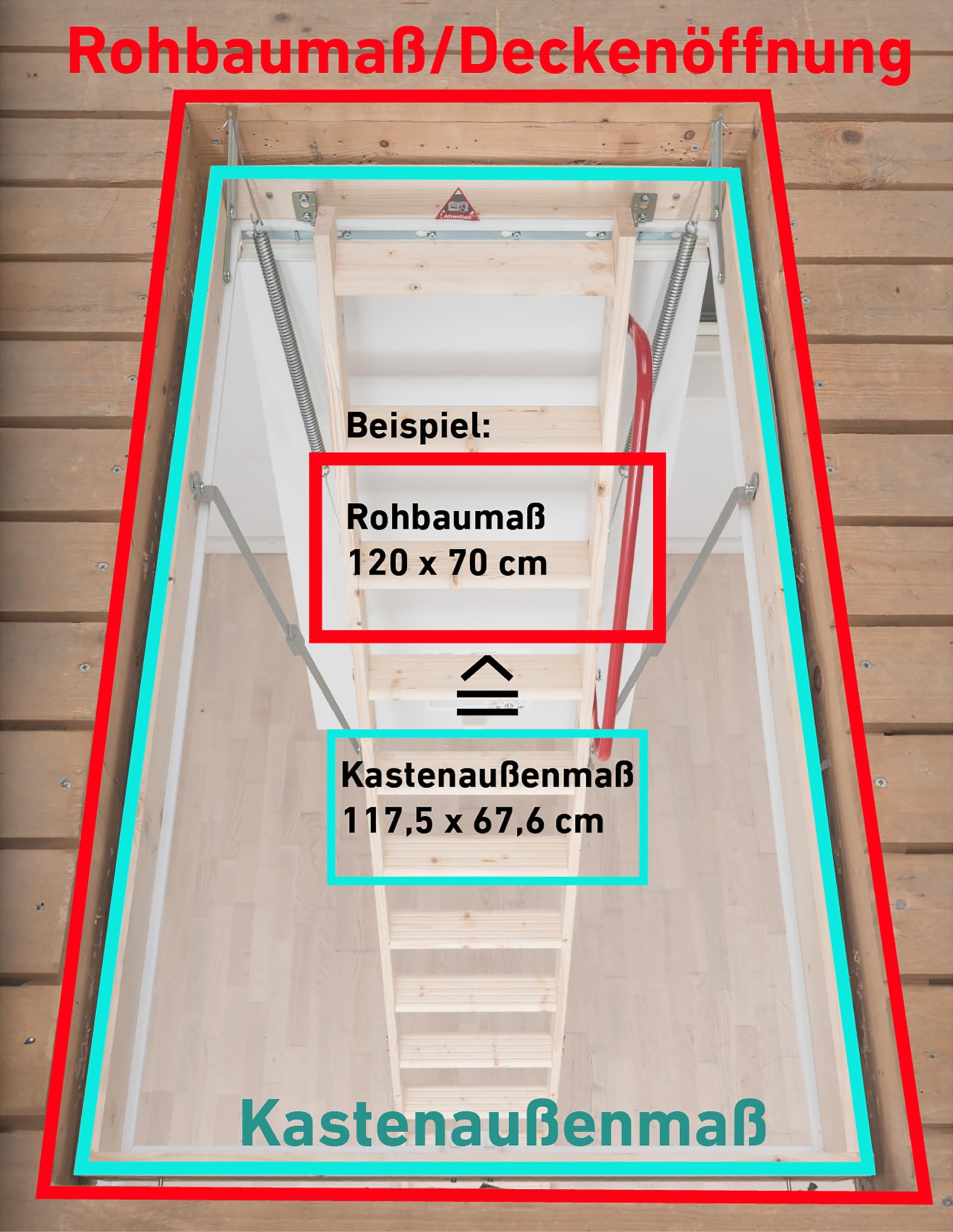 DOLLE Bodentreppe wärmegedämmt U-Wert 1,16 120 x 60 cm Lichte Raumhöhe bis 285 cm