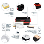 COMENSAL® Fliesenwaschset - 8-teiliges Fliesenleger Waschset M - 12L - Profi Fliesen Waschset zum Verputzen - mit Rollenaufsatz - Fugengummi - Hydroschwamm - Reibebrett mit Zellkautschuk - Made in EU