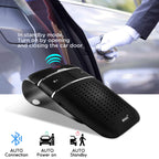 SOAIY S32 Auto Kfz Bluetooth V5.0 Freisprecheinrichtung Freisprechanlage Car-Kit für Sonnenblende Automatische Abschaltung und Aktivierung möglich Musik GPS Unterstützung mit Deutscher Sprachausgabe