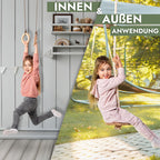 Goodevas Kinder Spielset – Indoor Klettergerüst und Outdoor Jungle Gym für Jungen und Mädchen – Kletterleiter und Gymnastikringe, ab 2-12 Jahre