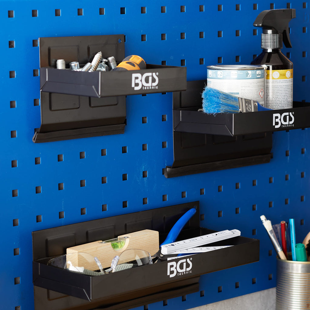 BGS 67150 | Magnet-Ablagen-Satz | 3-tlg. | 150 / 210 / 310 mm | Magnetschalen | Magnetische Ablage | Magnetkorb