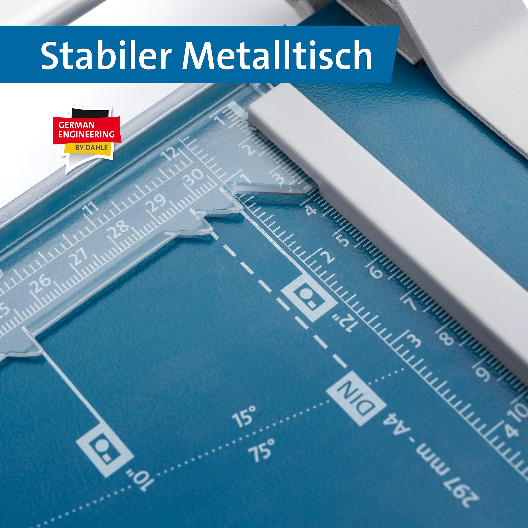 Dahle 507 Papierschneider (8 Blatt Schneidleistung, bis DIN A4) blau