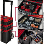 Original Einhell E-Case Tower Systemkoffer-Set (max. 120 kg, bestehend aus 3 Koffern inkl. Zubehör, Aufbewahrung & Transport von Zubehör und Werkzeug, stapelbar, verknüpfbar)