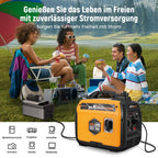 maXpeedingrods Inverter Stromerzeuger 3500W Superleise, Leicht und Mobil Benzin Notstromaggregat Stromgenerator, ECO-Modus mit 2x 230V / 2x USB / 1x 12V DC Steckdosen für RV Camping Festivals, Reise