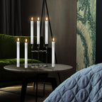 EXTSUD 6er LED Stabkerzen Wiederaufladbare LED Stabkerzen mit Timer und Fernbedienung Weicher Silikon Wachskern, Einzigartiges Tranen-Design LED Kerzen fur Zimmer Hochzeit Esstisch und Gartenparty