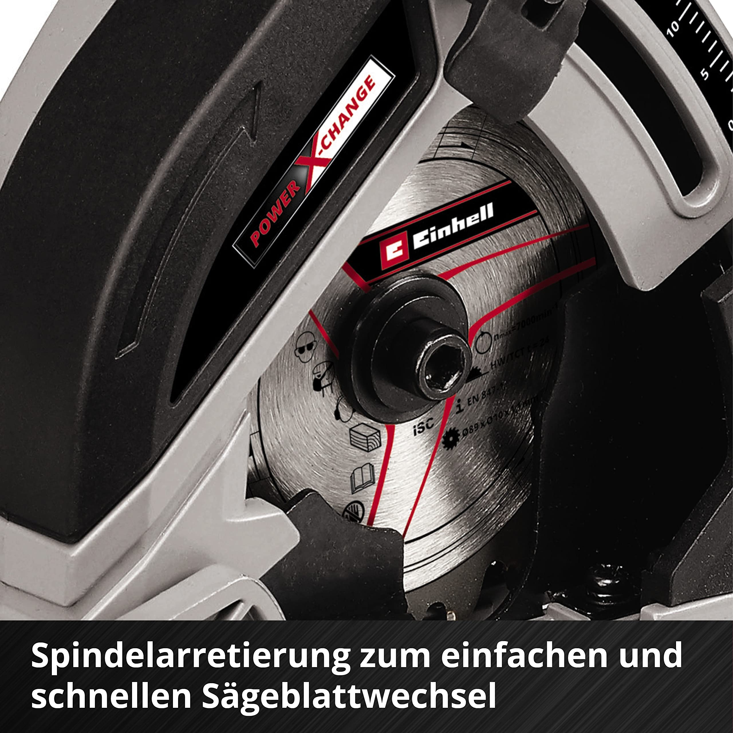 Einhell Akku-Mini-Handkreissäge TE-CS 18/89 Li - Solo Power X-Change (Lithium-Ionen, werkzeuglose Einstellung d. Schnitttiefe, hochwertiger Sägetisch, ohne Akku und Ladegerät)
