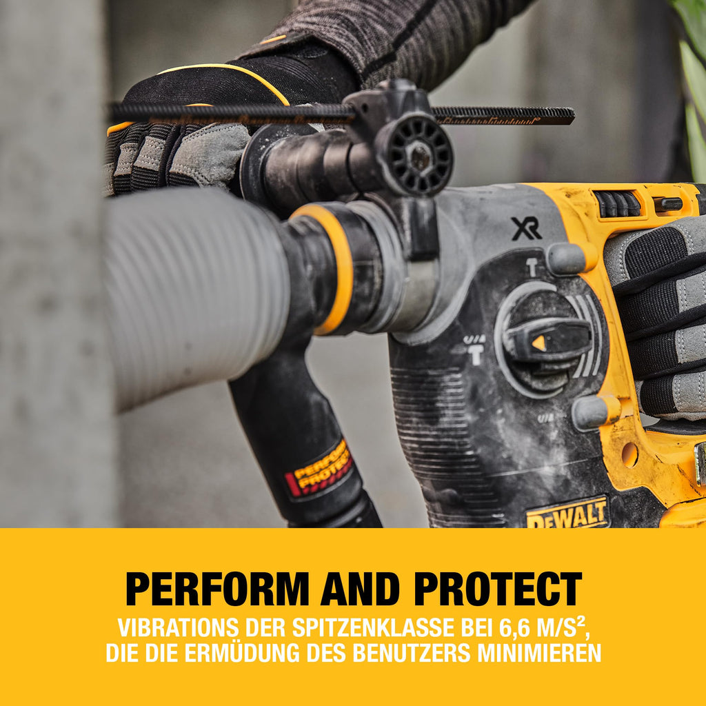 DEWALT SDS-plus XR Akku-Kombihammer/Schlagbohrmaschine (18V, bürstenlos, 24mm, ideal für Bohranker/Befestigungslöcher, 2x 18V / 5 Ah Li-Ion Akkus, Ladegerät, T-STAK Box), DCH273P2T-QW