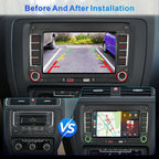 Autoradio mit Navi Bildschirm für VW Golf 5/6 Seat Passat Sharan Tiguan,7 Zoll Golf Radio mit Apple CarPlay & Android Auto Mirrorlink, VW Polo T5 Caddy Radio Bluetooth GPS SWC EQ USB FM, Linux