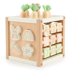 Bieco Motorikwürfel Hase Fine XXL nachhaltiges Holz FSC® | Spielwürfel Baby | Motorikwürfel ab 1 Jahr Activity Würfel Activity Center Montessori