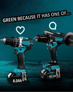 2X 18V 8.0Ah/8000mAh Ersatzakku für makita BL1860B BL1850B BL1860 BL1840 BL1830 BL1815 BL1835 BL1860B BL1850B BL1845 BL1850 BL1890 BL1415 BL1430 BL1440 194205-3 LXT-400 with LED Werkzeugakku