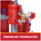 PAW PATROL – Fire Rescue Feuerwehr-Station mit Licht- und Soundeffekten, Wasserkanone, Rutschstange und Startrampe, ca. 38 cm, inkl. Marshall-Figur und Feuerwehrauto, für Kinder ab 3 Jahren