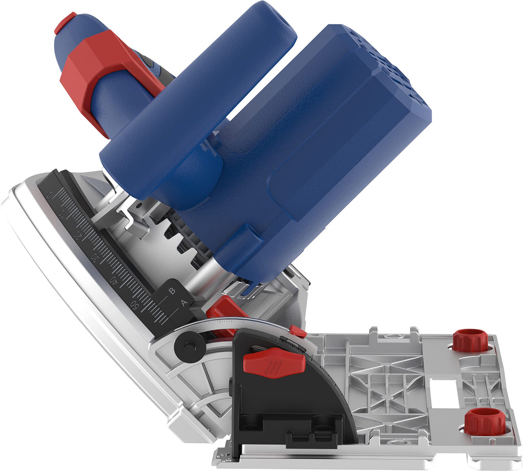 Güde 58232 Tauchkreissäge TS 57-1400 KE Set (1400 W, Sägeblatt-Ø 165 mm, Paralleler Tauchmechanismus, Winkelverstellung von 0° bis 47°)