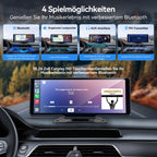 Carpeer CarPlay & Android Auto Display Car Stereo, Auto-Display, 10.26-Zoll-IPS-Touchscreen, Digital Receiver mit 1080p-Rückfahrkamera, Super Link, GPS Navigation, S1ri, Bluetooth Audio, FM, AUX