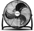 OZAVO Standventilator, Windmaschine ⌀50 cm mit 3 Laufgeschwindigkeiten, Bodenventilator Power, Tischventilator Metall, Luftkühler, verstellbare Neigungswinkel, 100W, Schwarz