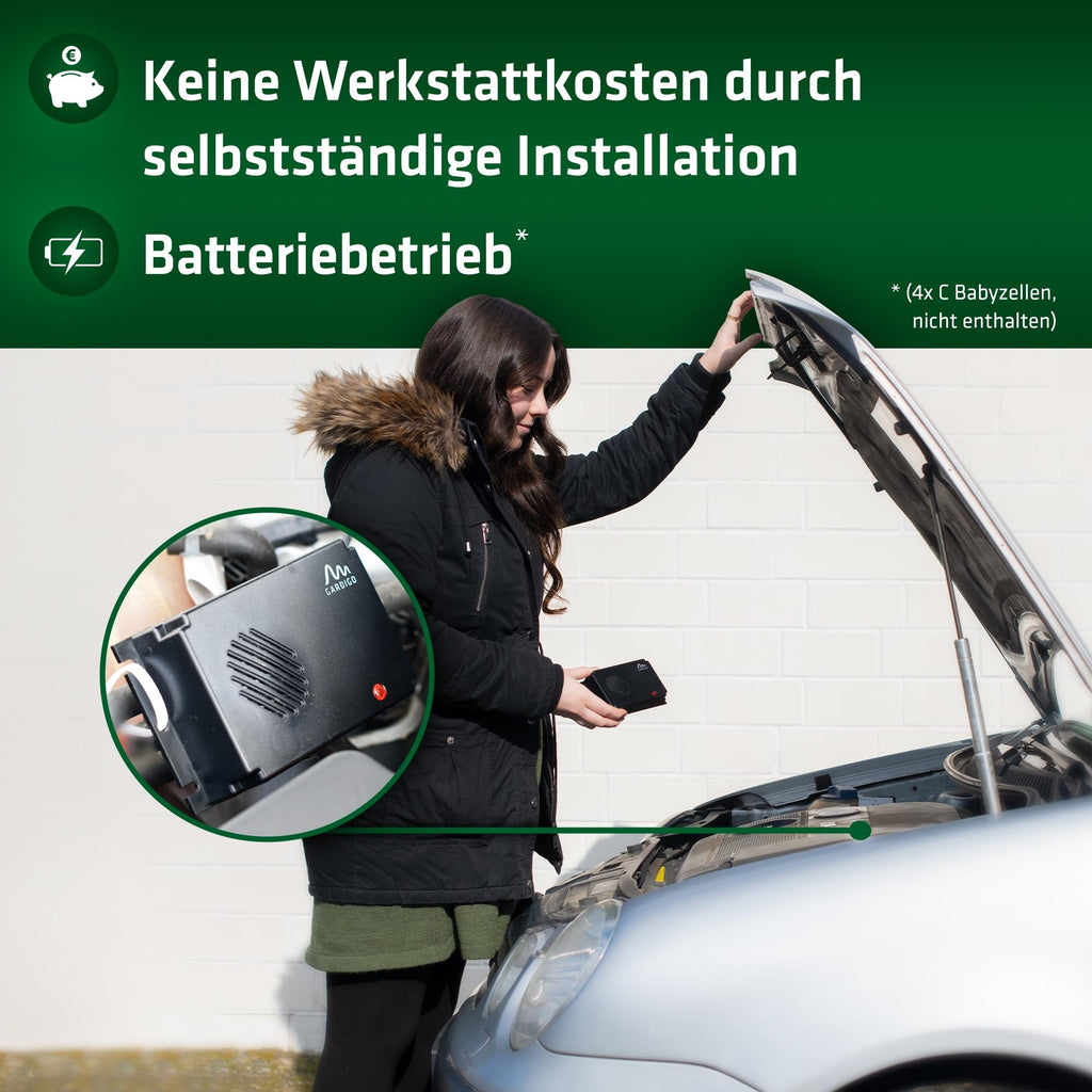 Gardigo® Marderschreck Marder-Frei Mobil - 2er Set | Marderschreck Auto | Ultraschall Marderabwehr | Marderschreck Auto Batteriebetrieben | Marderschutz für KFZ, Motorraum, Dachboden, Haus, Garten