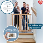 BabyDan Multidan Rolltor aus Holz, ausziehbar, Buche, 60,5—102 cm — Schraubbefestigung