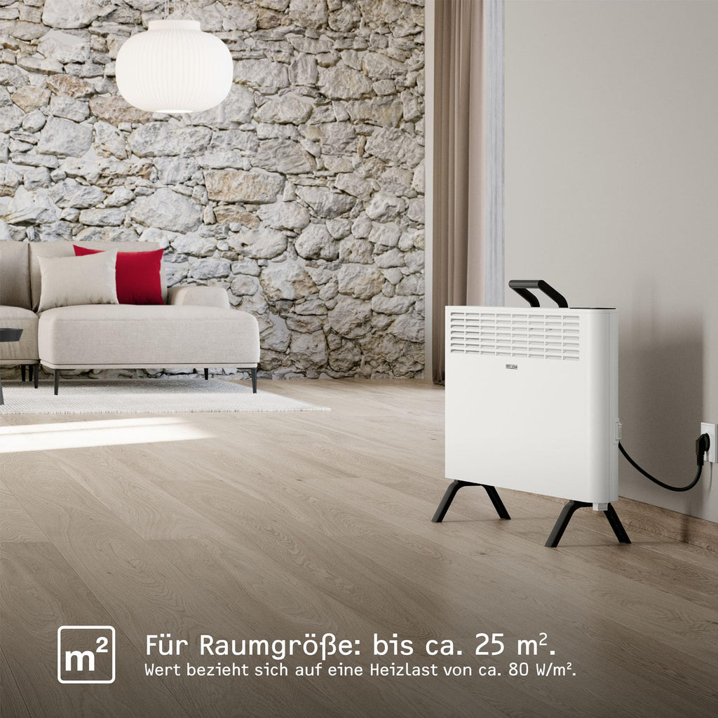 STIEBEL ELTRON neue Elektroheizung engergiesparend, Standgerät CNS 2000 Plus LCD move, 2 kW für ca. 25 m², TÜV geprüft, LC-Display, Wochentimer, Weiß, 207060