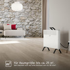 STIEBEL ELTRON neue Elektroheizung engergiesparend, Standgerät CNS 2000 Plus LCD move, 2 kW für ca. 25 m², TÜV geprüft, LC-Display, Wochentimer, Weiß, 207060