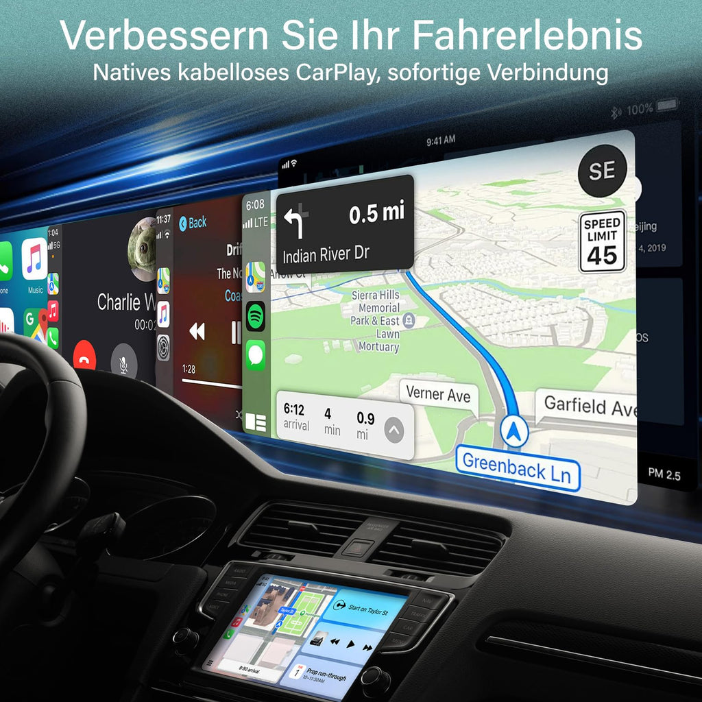 Tadcov Mini Carplay Wireless Adapter für iPhone & Apple, Auto Connect, Verwandelt Kabel in Wireless, Plug-and-Play, kompakter USB-Dongle für Autos mit Apple CarPlay (iOS 10+, ab 2015), 1 Pcs