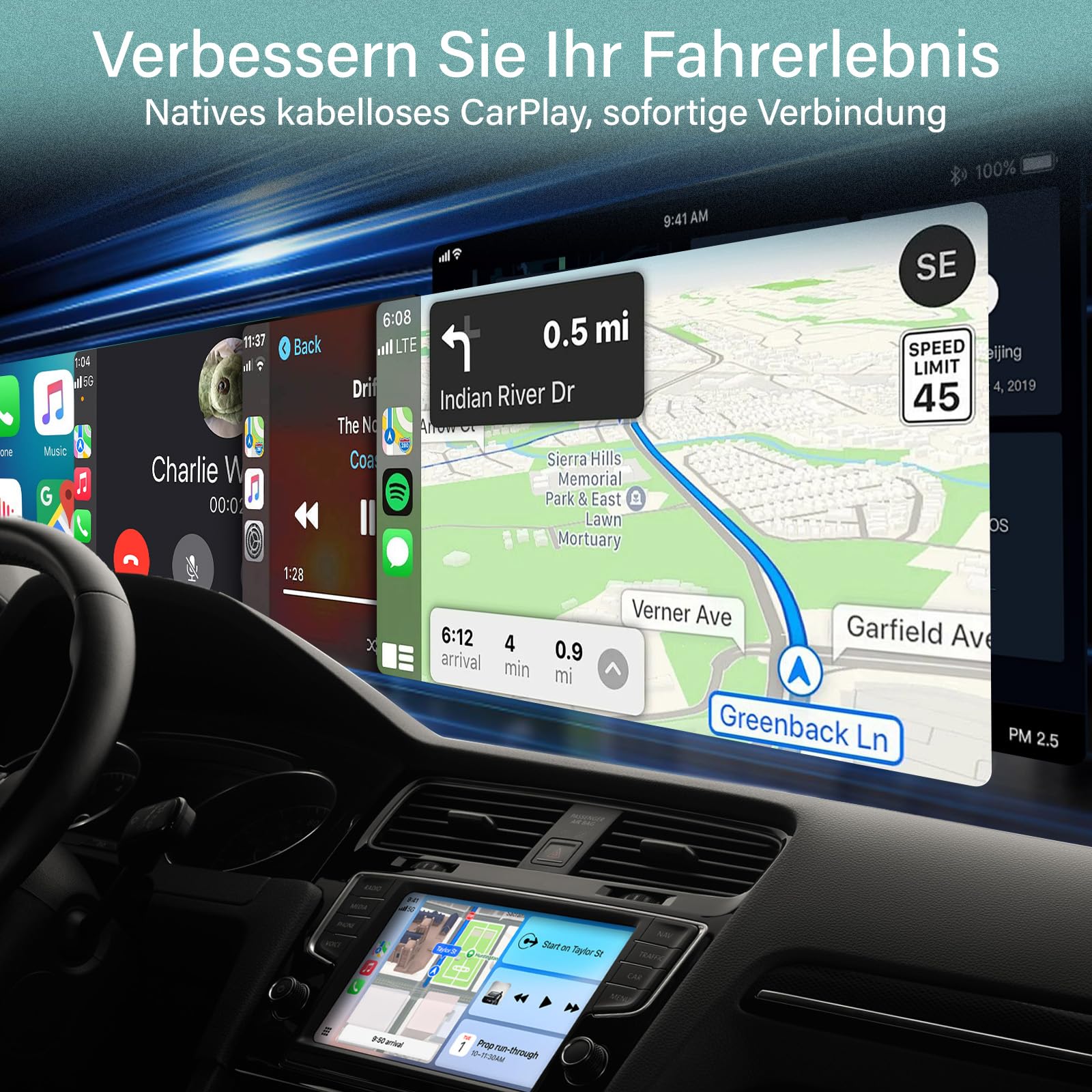 Tadcov Mini Carplay Wireless Adapter für iPhone & Apple, Auto Connect, Verwandelt Kabel in Wireless, Plug-and-Play, kompakter USB-Dongle für Autos mit Apple CarPlay (iOS 10+, ab 2015), 1 Pcs